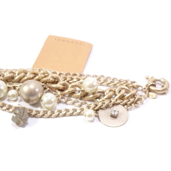 Neiman Marcus Lee Angel Women's Brass Multi Chain Charm Bracelet NWT 210 - Picture 9 of 9